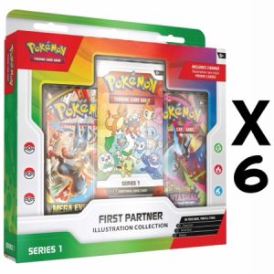 Case Seald Pokémon First Partner Illustration Collection Series 1 - קלפי פוקימון מארז סטארטרים מטורף קייס סילד של 6 יחידות