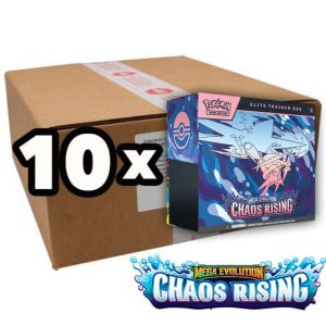 קלפי פוקימון TCG הזמנה מוקדמת קייס סילד של 10 מארזי אליט טריינר בוקס כהוס רייזינג Chaos Rising Elite Trainer Box - ME04 CAAE SEALD